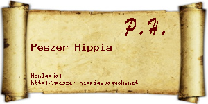 Peszer Hippia névjegykártya